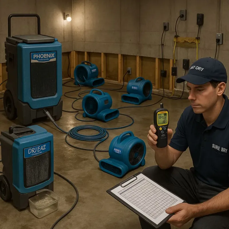 Structural Drying and Dehumidification process in East Cleveland, TN